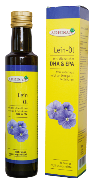 Lein-Öl mit DHA u. EPA 250ml, 1. Kaltpressung BIO omega-safe